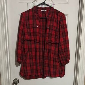 Red Plaid Women's Jacket